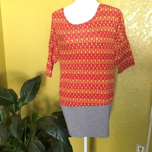 Lularoe | Arrow Print Half Solid Tunic - Picture 1 of 4